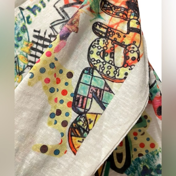 Vecceli Italy Women’s Size Large Wearable Art 3/4 Sleeve Shirt Artsy Whimsical - Picture 8 of 9